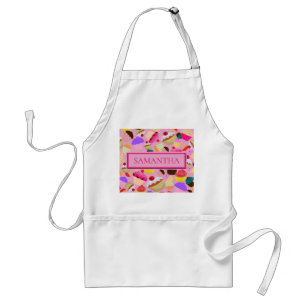 Personalize .. Fun, Bright Pink Cupcake Standard Apron