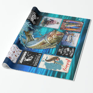 Personalize Funny Fisherman's Fishing Lover Gift Wrapping Paper