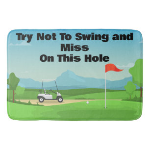 Personalize Funny Golf Bathroom Bath Mat