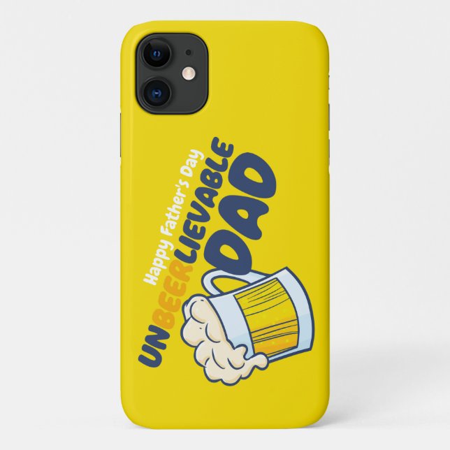 Personalize Funny Unbeerlievable Dad Case-Mate iPhone Case (Back)
