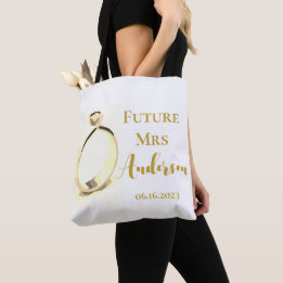 Personalize Future Mrs Bridal Shower Gift Idea  Tote Bag