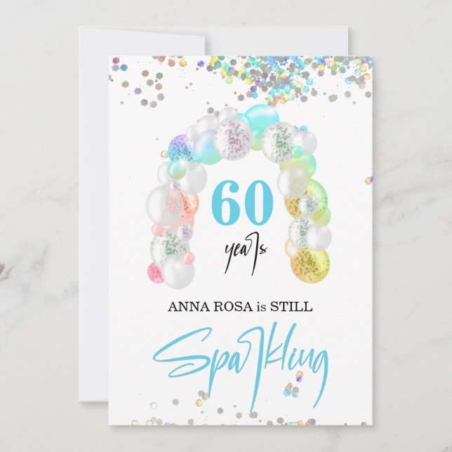 *~* PERSONALIZE GENERIC any age Balloon Birthday Invitation (Front)