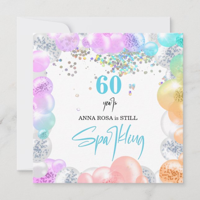 *~* PERSONALIZE GENERIC any age . Balloons Invitation (Front)