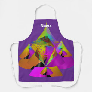 Personalize Geo Pyramid Cone Purple  Apron