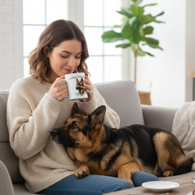  PERSONALIZE German Shepherd Morning Coffee Mug (Creator Uploaded)