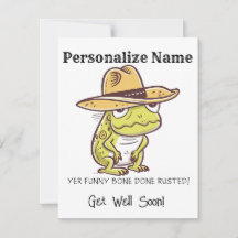 Personalize Get Well Cowboy Frog Bone Replacement