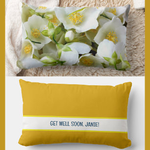 Personalize Get Well Soon Coworker Jasmine Flowers Lumbar Pillow