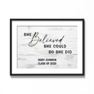 Personalize Gift for Female Graduate Wall Art