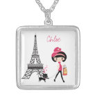 Personalize Girl and Cat Paris Necklace