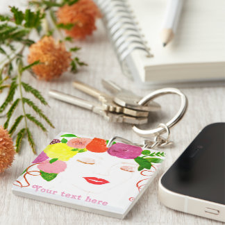 Personalize Girl Art Acrylic Keychain