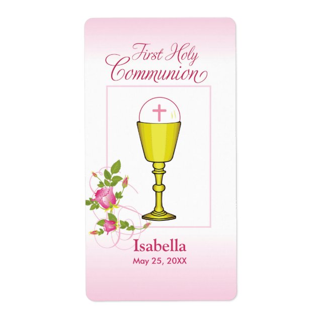 Personalize Girl Name Pink First Holy Communion (Front)