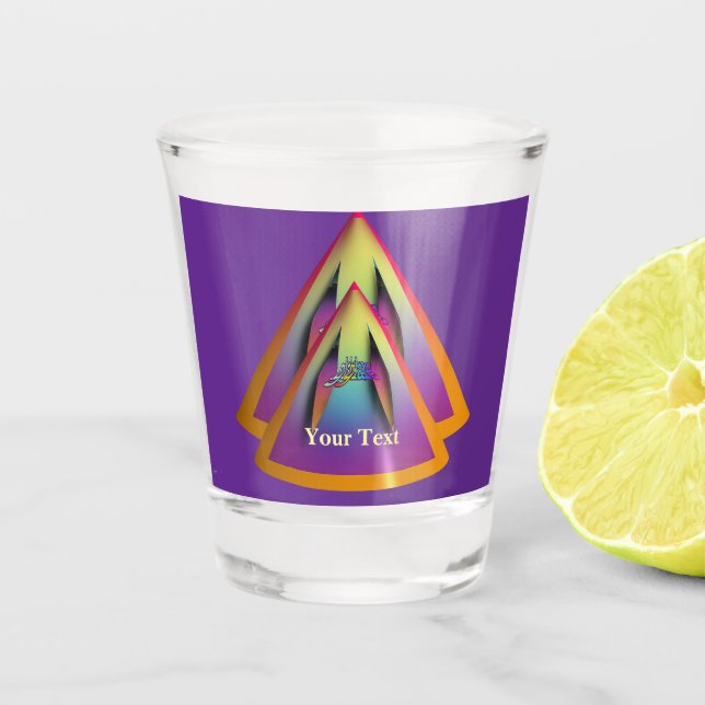 Personalize Glare Logo Double Pyramid Cone Purple  Shot Glass (Front)