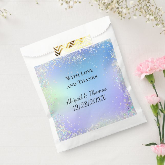 Personalize Glitter Blue Purple Wedding Favours  Favour Bag (Sealed)