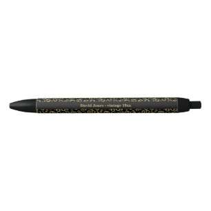 Personalize Gold/Black 60th Birthday Party Favour Black Ink Pen