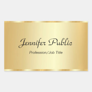 Personalize Gold Elegant Script Glamour Template Sticker