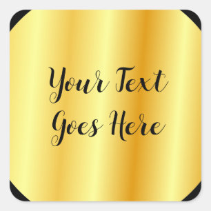 Personalize Gold Look Add Your Text Here Elegant Square Sticker