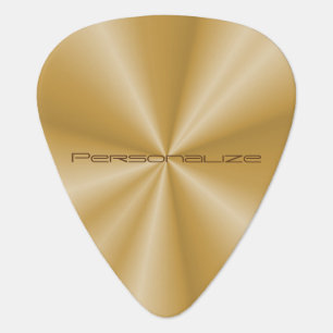 Personalize Gold Metallic Print 🎸 Guitar Pick