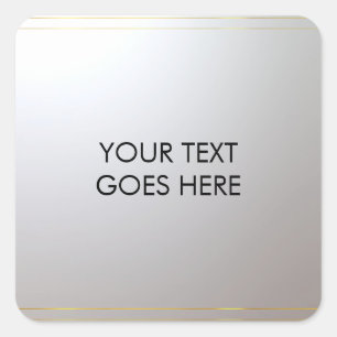 Personalize Gold Silver Add Your Text Here Square Sticker