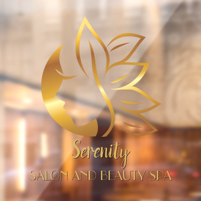 Personalize Gold Tint Women's Salon and Spa Shop 1 Window Cling (Sheet 2)