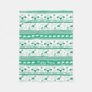 Personalize Golden Guide Dog Tale Pattern Green Fleece Blanket