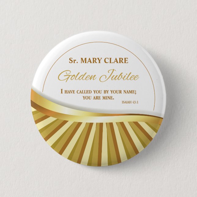 Personalize, Golden Jubilee of Religious Life, 2 Inch Round Button (Front)