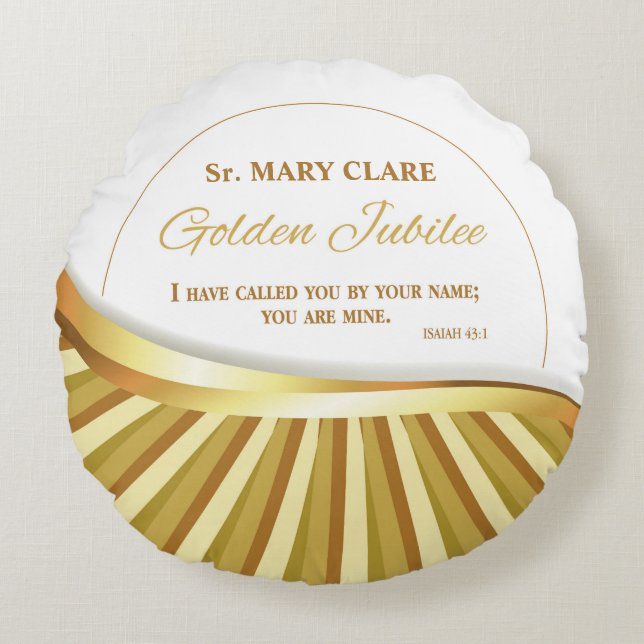 Personalize, Golden Jubilee of Religious Life Round Pillow (Front)