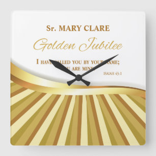 Personalize, Golden Jubilee of Religious Life Square Wall Clock
