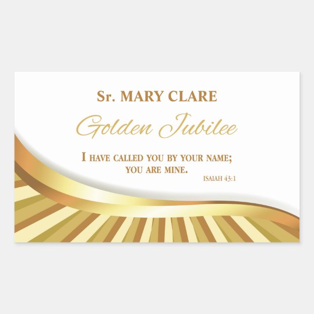 Personalize, Golden Jubilee of Religious Life Sticker (Front)