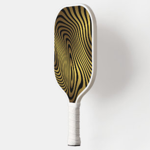 Personalize Golden Marble Background Zebra Texture Pickleball Paddle