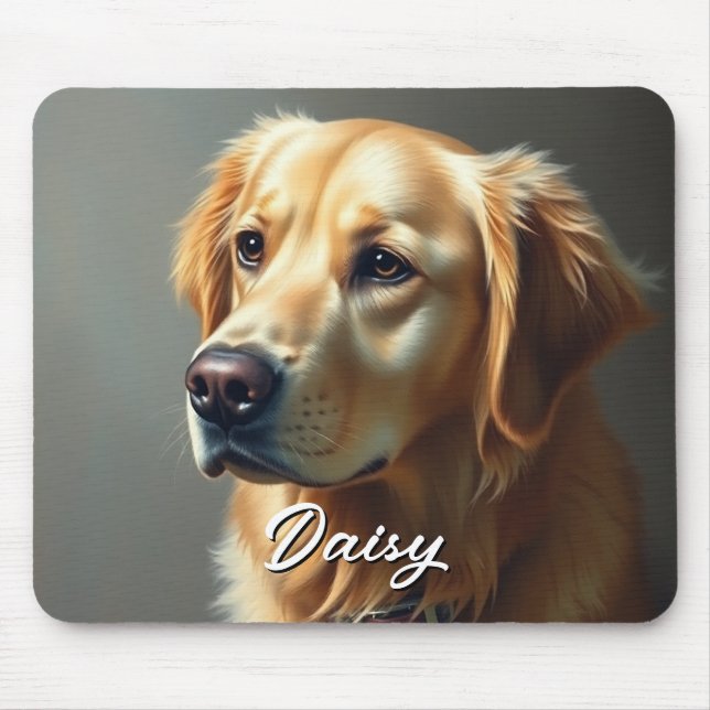 Personalize Golden Retriever Mouse Pad (Front)