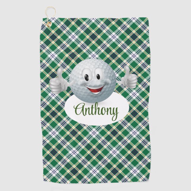 Personalize Golf Emoji  Towel (Front)