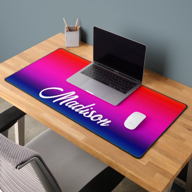 Personalize Gradient Colour Sunset Blend Your Name Desk Mat (Office 2)