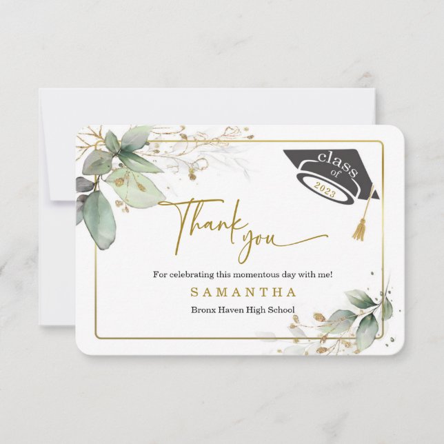 Personalize Graduation Thank you card (Front)