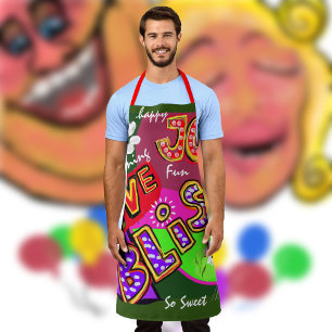 Personalize Graphic typography-Over Print Apron