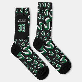 Personalize Green, Black and White Volleyball Socks