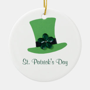 Personalize Green hat for St. Patrick's day Ceramic Ornament