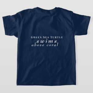Personalize Green Sea Turtle Swims Above Coral T-Shirt