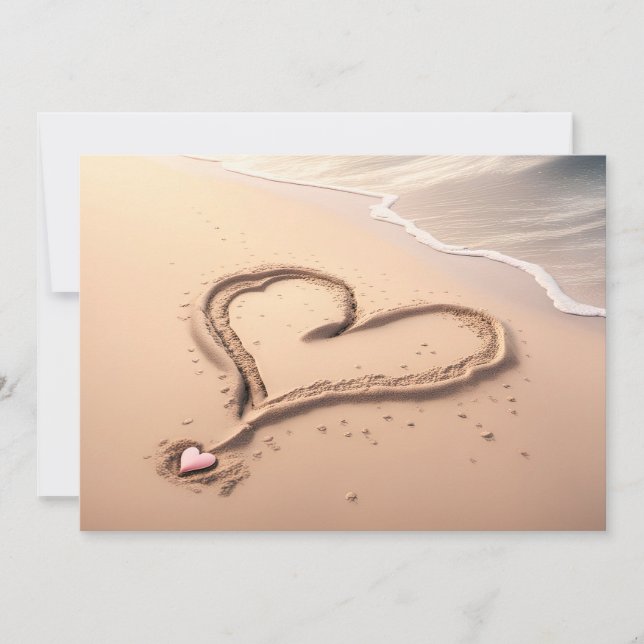 Personalize Greeting Card Beach Heart (Front)