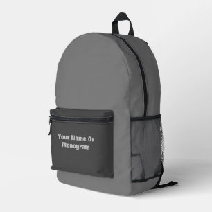 Personalize Grey  Printed Backpack