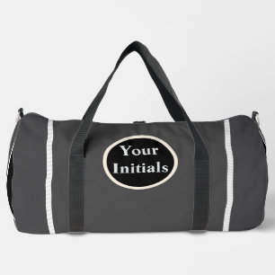 Personalize Grey Stripe  Duffle Bag
