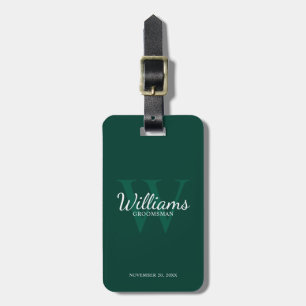 Personalize Groomsmen's name and Monogram Luggage Tag