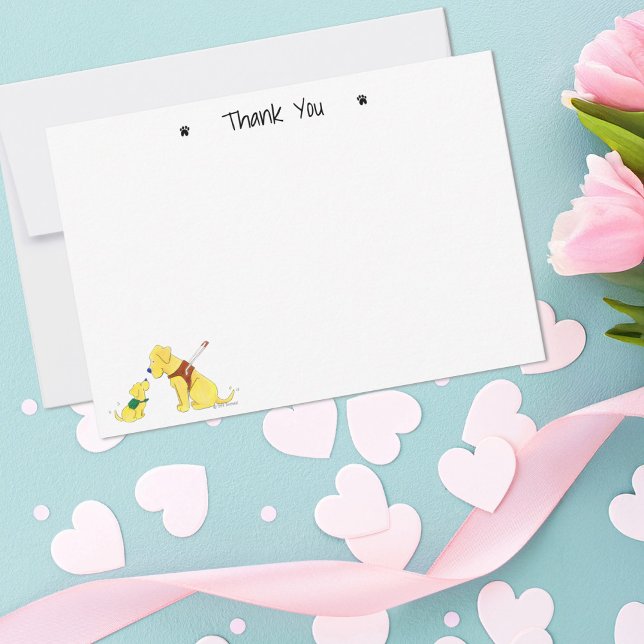 Personalize Guide Dog and Puppy-in-Training Flat Card (Creator Uploaded)