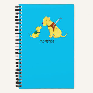 Personalize Guide Dog Puppy and Adult Blue Custom Notebook