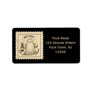 Personalize Halloween Ghost Lantern Return Address Label