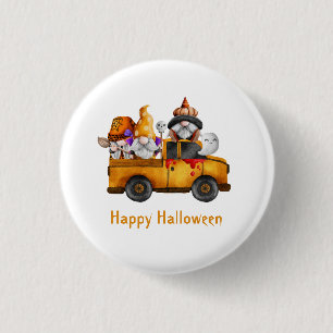 Personalize Halloween Gnomes Happy Halloween 1 Inch Round Button