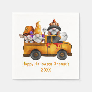 Personalize Halloween Gnomes Orange Truck Napkin