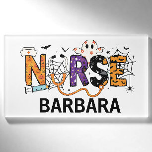 Personalize Halloween Nurse  Name Tag