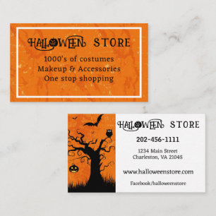 Personalize Halloween Store Costume Shop Business Card