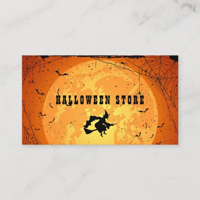 Personalize Halloween Store Pumpkin Patch Business Card (Front)