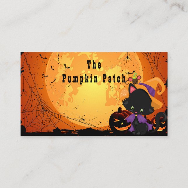 Personalize Halloween Store - Pumpkin Patch Business Card (Front)